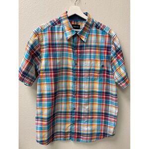 Marmot‎ Mens XL Colorful Plaid Short Sleeve Button Down Shirt Outdoor Casual